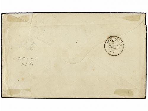 ✉ GUATEMALA. Sc. 18. 1881 (Aug. 20). Cover, somewhat tired a
