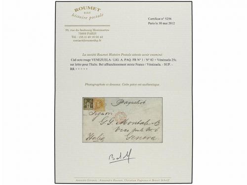 ✉ VENEZUELA. 1880 (5 Dec.). VENEZUELA a GENOVA (Italia). Cir