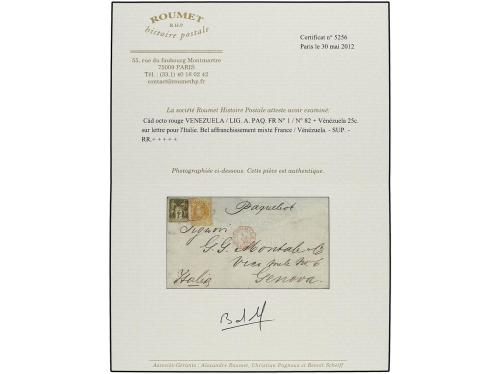 ✉ VENEZUELA. 1880 (Dec. 5). Cover to GENOA (Italy) franked b