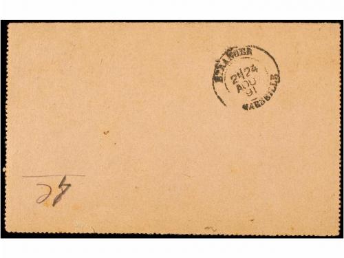 ✉ ARGELIA. 1891. KOLEA (Alger) a NOUMEA. Entero Postal de 25