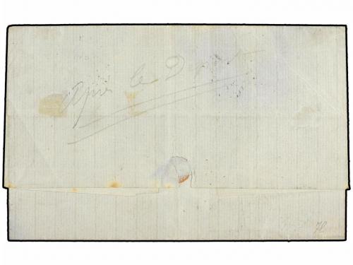 ✉ FRANCIA. 1869. MARSELLA a TUNIS. 20 cts. azul (2) y sello 