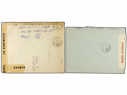✉ MARRUECOS FRANCES. 1944-45. Two covers from FES and RABAT 