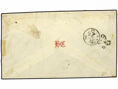 ✉ PERU. 1874. CALLAO a VALENCIA (España). Circulada con sell