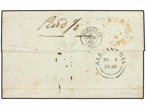 ¿ MAURICIO. 1846. MAURICE a FRANCIA. Carta completa circulad