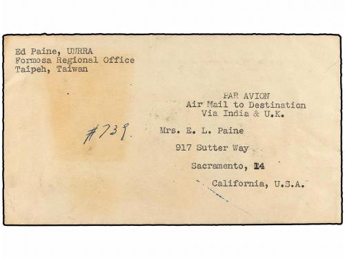 ¿ JAMAICA. 1946. JAPANESE OCCUPATION IN TAIWAN. TAIPEH to SA