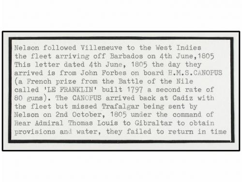 ✉ BARBADOS. 1805 (June 4). NAPOLEONIC WARS. BARBADOS to SCOT