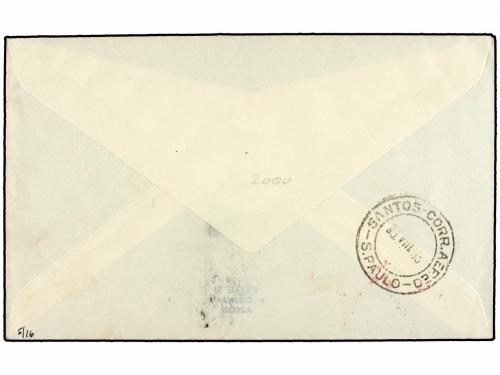 ✉ ZEPPELIN. 1933. BRITISH SUDAN. SIDI-HALFA to BRAZIL. Envel