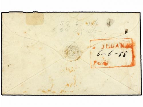 ¿ INDIA INGLESA. 1855. BOOLDANA to LONDON. Envelope franked