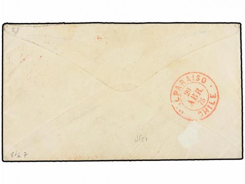 ✉ PANAMA. 1875. PANAMA to VALPARAISO (Chile). Envelope frank