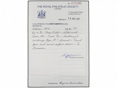 **/* LABUAN. 1891-92. 6 cents. on 8 cents. deep violet, shee