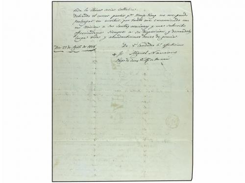 ¿ CHINA. 1858. HU-NAN to GRANADA (Spain). Entire letter writ