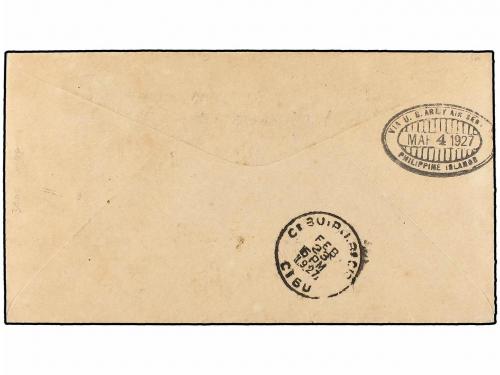 ✉ FILIPINAS. 1927 (18 Febrero). AIR MAIL. MANILA a CEBU y re