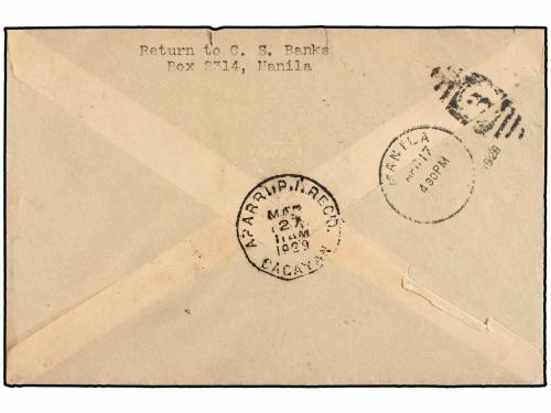 ✉ FILIPINAS. 1929 (21 Marzo). AIR MAIL. MANILA a APARRI y vu