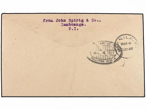 ✉ FILIPINAS. 1927 (28 Febrero). AIR MAIL. ZAMBOANGA a MANILA