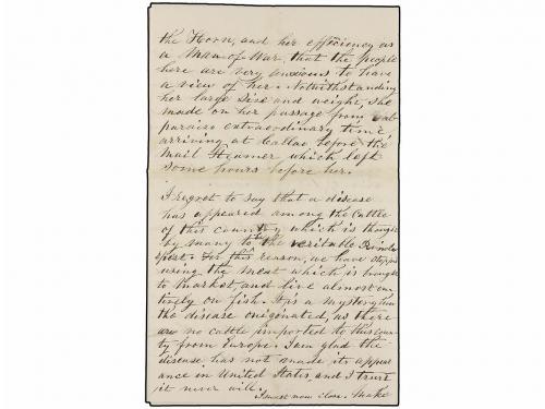 ✉ PANAMA. 1866 (May 11). PANAMA BAY. U.S.S. "ST. MARYS". Env