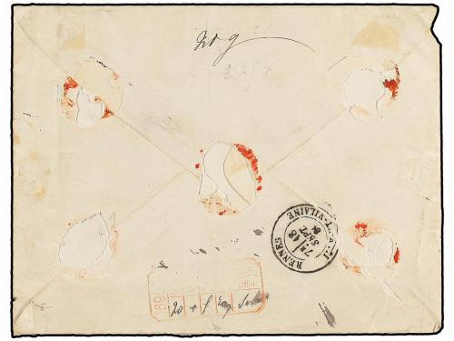 ¿ FRANCIA. 1881. ST. NICOLAS DE REDON a BAIN. 30 cts. castañ