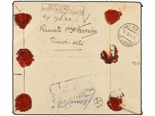 ✉ TIMOR. 1915. DILI a PARÍS. Valor Declarado de 80 Patacas c