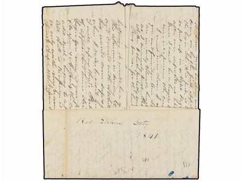 ¿ SARAWAK. 1841. SAMBAS (Borneo) to NEW YORK. Entire letter