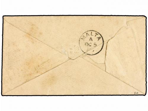 ✉ GIBRALTAR. 1877. GIBRALTAR to LA VALLETTA (Malta). 1/2 d. 