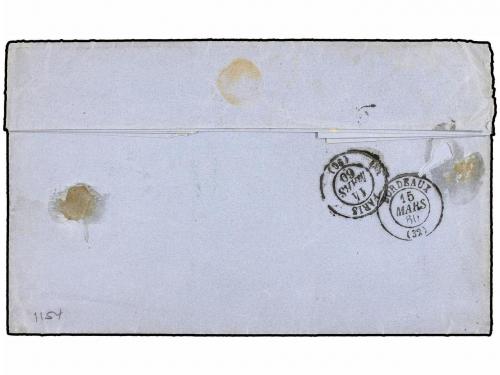 ✉ GUINEA FRANCESA. 1859. RIO PONGO to FRANCE. Entiere letter