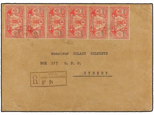✉ NUEVAS HEBRIDAS. 1924. PORT VILA to SYDNEY. Registered env