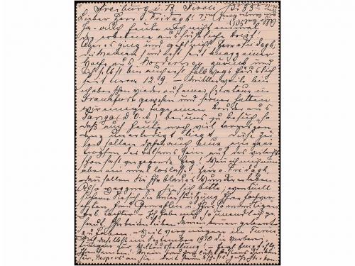 ✉ CHILE. 1911. Entero Postal de 2 ctvos. rojo usado en Alema