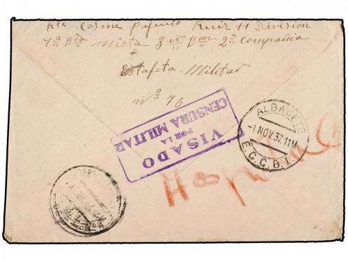 ¿ ESPAÑA GUERRA CIVIL. 1937 (Oct.). Carta escrita desde el f