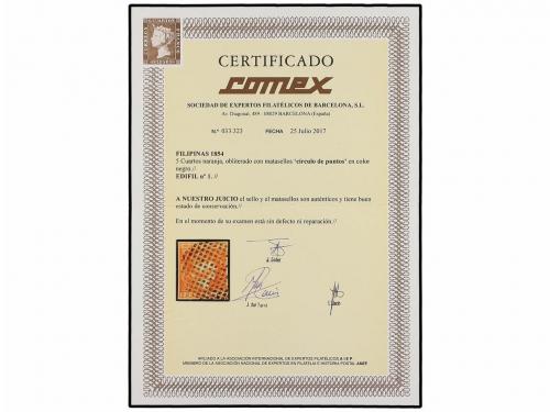 ° FILIPINAS. Ed. 1. 5 cuartos naranja. MAGNÍFICO EJEMPLAR. C