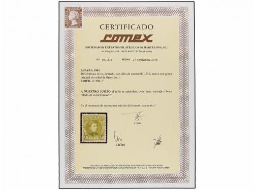 ** ESPAÑA. Ed. 250. 40 cts. oliva. Magnífico, muy bien centr