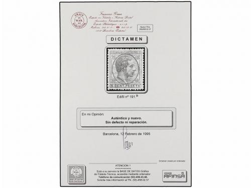 * ESPAÑA. Ed. 191. 5 cts. amarillo. Color excepcional. PIEZA