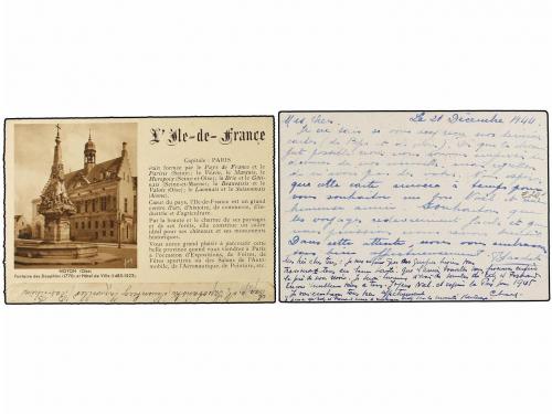 ✉ FRANCIA. 1938-44. Dos Enteros Postales con franqueos adici