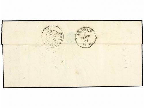 ✉ ITALIA ANTIGUOS ESTADOS: CERDEÑA. 1857. CLUSES (Savoie) a 