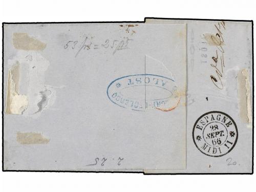 ✉ BELGICA. Yv. 18, 20. 1866. ALOST a CASTILLEJOS (España). 2