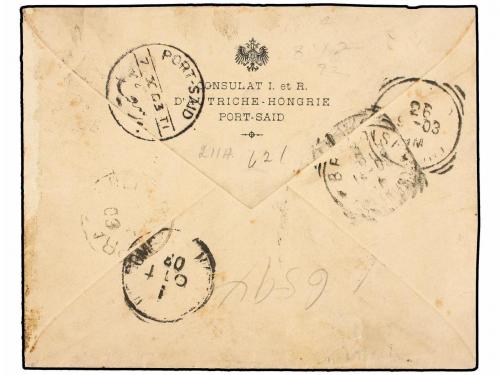 ✉ PORT-SAID. Yv. 3 (2), 4, 7, 12. 1903. PORT SAID to ITALY. 