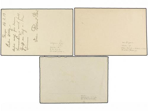 ✉ MARRUECOS. 1902-13. Carta y tres tarjetas con sellos del C