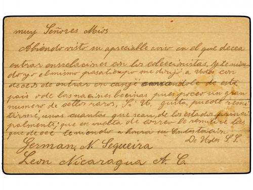 ✉ NICARAGUA. Sc. 51. 1893. CORINTO a IBAGUE (Colombia). Ente