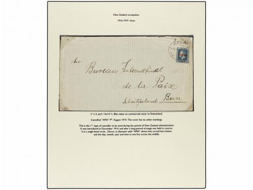 ✉ SAMOA. 1919-21. TWO envelopes to GERMANY and SWITZERLAND f