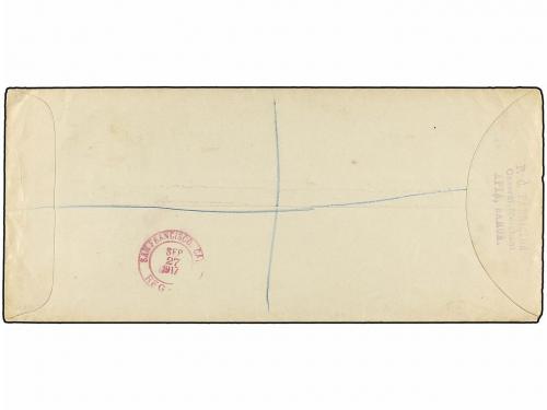 ✉ SAMOA. Sg. 116 (3), 118 (2). 1917. APIA to USA. Large comm