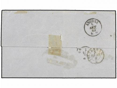 ✉ GRECIA: ISLAS JONICAS. 1863. CEPHALONIA to LIVORNO. Prepai