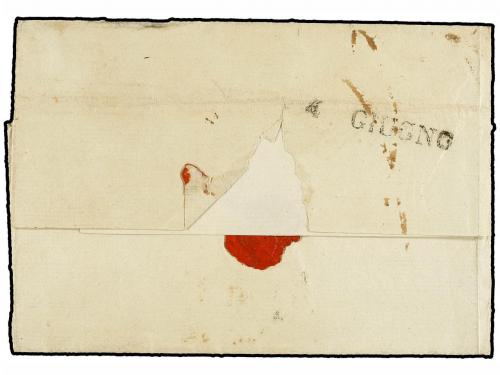 ✉ GRECIA: ISLAS JONICAS. 1820. STA. MAURA to LIVORNO. Desinf