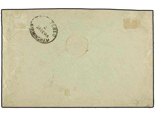 ✉ GIBRALTAR. Sg. 22, 27, 28. 1895. GIBRALTAR to ENGLAND. 5 c