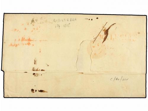 ✉ GIBRALTAR. 1825. GIBRALTAR a GÉNOVA. Marcas D. GIBA/S. ROQ
