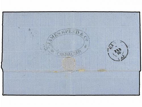 ✉ GIBRALTAR. Ed. 98. 1870 (5 Febrero). GIBRALTAR a CÁDIZ. 50