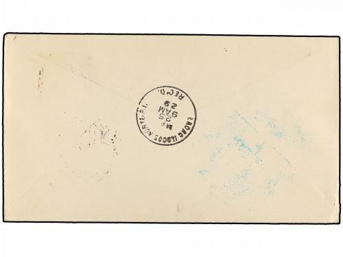 ✉ FILIPINAS. 1929 (21 Marzo). AIR MAIL. MANILA a LAOAG. 2 ct