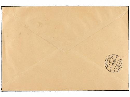 ✉ SARRE. 1934. SAAR a SUIZA. Carta certificada, precioso fra