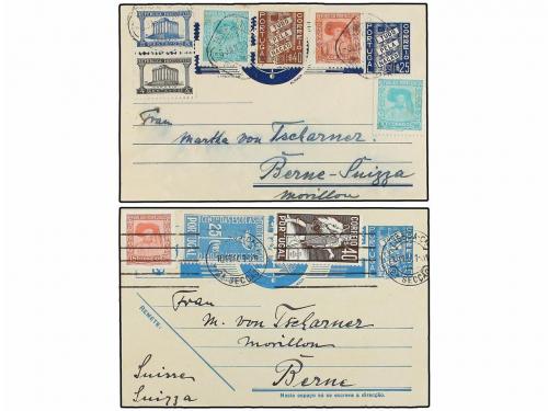 ¿ PORTUGAL. 1936. Cinco enteros postales de 25 ctvos. circul