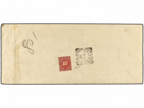 ✉ ZANZIBAR. 1902. ZANZIBAR to NEW YORK. Legal size cover sen