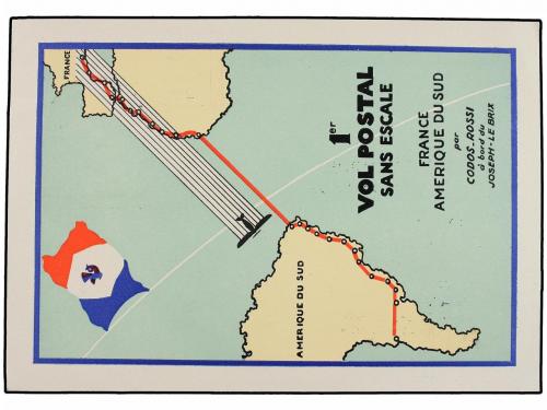 ✉ FRANCIA. 1935. MARSEILLE a SUDARMERICA. Tarjeta Postal del