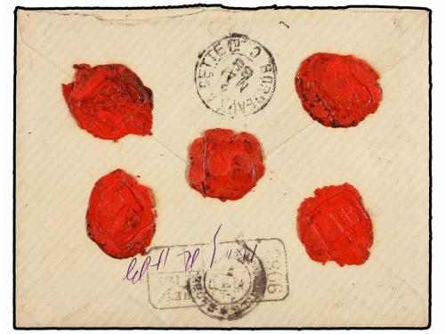 ✉ FRANCIA. 1888. TARBES a MARSEILLE. 5 cts. verde (2) y 75 c