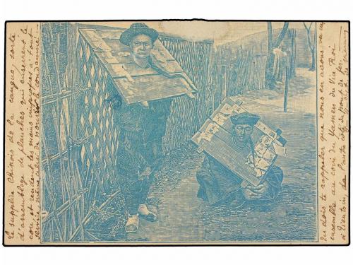 ✉ CHINA. 1901. Tarjeta Postal circulada a TIEN-TSIN circulad